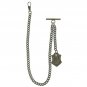 Albert Chain Pocket Watch Curb Link Chain Antique Brass Initial K Fob T Bar AC86