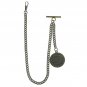 Albert Chain Pocket Watch Curb Link Chain Antique Brass US Eagle Medal T Bar A95