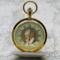 14K Gold Germany Friedrich Schiller Enamel Pocket Watch Chain Leather Pouch Box