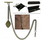 Albert Chain Pocket Watch Curb Link Chain Antique Brass Initial R Fob T Bar AC90 Albert Chain Pocket Watch Curb Link Chain Antique Brass Initial R Fob T Bar AC90