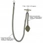 Albert Chain Pocket Watch Curb Link Chain Antique Brass Initial R Fob T Bar AC90