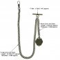 Albert Chain Pocket Watch Curb Link Chain Antique Brass Letter U Fob T Bar AC91