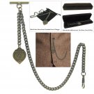 Albert Chain Pocket Watch Curb Link Chain Antique Brass Initial E Fob T Bar AC88 Albert Chain Pocket Watch Curb Link Chain Antique Brass Initial E Fob T Bar AC88