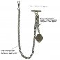 Albert Chain Pocket Watch Curb Link Chain Antique Brass Initial E Fob T Bar AC88