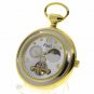 Tourbillon Mechanical Pocket Watch Moon Phase GOLD Men Small Second on Chain 296