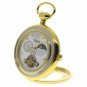 Tourbillon Mechanical Pocket Watch Moon Phase GOLD Men Small Second on Chain 296