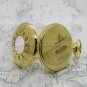GOLD Pocket Watch Moon Phase Brass Large Men 47 MM Fob Chain and Gift Box P52GR