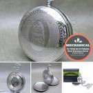 Flying Scotsman Mechanical Steel Pocket Watch Silver Skeleton with Chain Box C2 Flying Scotsman Mechanical Steel Pocket Watch Silver Skeleton with Chain Box C2