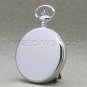 Silver Pocket Watch Polish Solid Brass with Sun Moon Fob Chain & Gift Box P52PR
