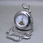 Mechanical Silver Pocket Watch Tourbillon Design Small Second Fob Chain Box P113