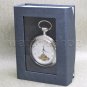 Mechanical Silver Pocket Watch Tourbillon Design Small Second Fob Chain Box P113