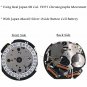 Linda Dano Multifunction Watch Japan VD57 SII Chrono Movement Date Stones Bezel