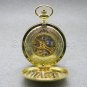 Gold Mechanical Pocket Watch FLYING SCOTSMAN Big XL 50 MM with Chain and Box C27