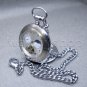 Tourbillon Mechanical Pocket Watch Silver Men Moon Phase Small Second Chain 111