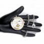 Tourbillon Mechanical Pocket Watch Silver Men Moon Phase Small Second Chain 111