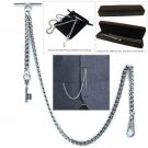 Albert Chain Pocket Watch Curb Link Chain Silver Plating Fob T Bar AC54 Albert Chain Pocket Watch Curb Link Chain Silver Plating Fob T Bar AC54