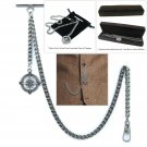 Albert Chain Pocket Watch Curb Link Chain Silver Color Plating Fob T Bar AC55 Albert Chain Pocket Watch Curb Link Chain Silver Color Plating Fob T Bar AC55