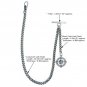 Albert Chain Pocket Watch Curb Link Chain Silver Color Plating Fob T Bar AC55