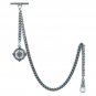 Albert Chain Pocket Watch Curb Link Chain Silver Color Plating Fob T Bar AC55