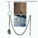 Albert Chain Pocket Watch Chain Silver Color 2 Ways Vest & Jean Fob T Bar ACT116 Albert Chain Pocket Watch Chain Silver Color 2 Ways Vest & Jean Fob T Bar ACT116