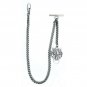 Albert Chain Pocket Watch Curb Link Chain Silver Color Plating Fob T Bar AC45