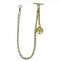 GOLD Albert Chain Pocket Watch Curb Link Chain T Bar Swivel Clip Cross Fob AC107