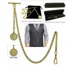 GOLD Albert Chain Pocket Watch Curb Link Chain T Bar Swivel Clip Coin Fob AC100 GOLD Albert Chain Pocket Watch Curb Link Chain T Bar Swivel Clip Coin Fob AC100