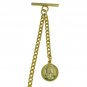 GOLD Albert Chain Pocket Watch Curb Link Chain T Bar Swivel Clip Coin Fob AC100