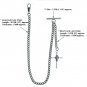 Albert Chain Silver Pocket Watch Curb Link Chain + Religious Cross Fob T Bar 76