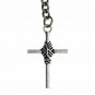 Albert Chain Silver Pocket Watch Curb Link Chain + Religious Cross Fob T Bar 76