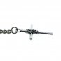 Albert Chain Silver Pocket Watch Curb Link Chain + Religious Cross Fob T Bar 76