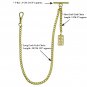 GOLD Albert Chain Pocket Watch Curb Link Chain T Bar Swivel Clip Cross Fob AC102
