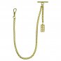 GOLD Albert Chain Pocket Watch Curb Link Chain T Bar Swivel Clip Cross Fob AC102
