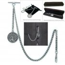 Albert Chain Pocket Watch Curb Link Chain Silver Color Life Tree Fob T Bar AC57