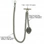 Albert Chain Pocket Watch Curb Link Chain Antique Brass Letter C Fob T Bar AC87