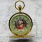 Mozart Memorial Pocket Watch Gold 50 MM Brass Case 14" Heavy Curb Chain C33