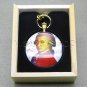 Mozart Memorial Pocket Watch Gold 50 MM Brass Case 14" Heavy Curb Chain C33