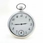 Silver Antique Men Quartz Open Face Pocket Watch small second Chain Gift Box 166