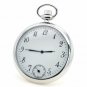 Silver Antique Men Quartz Open Face Pocket Watch small second Chain Gift Box 166