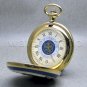 GOLD Antique US Police Badge Mens Quartz Pocket Watch Fob Chain Gift Box C45A