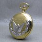 GOLD Antique US Police Badge Mens Quartz Pocket Watch Fob Chain Gift Box C45A