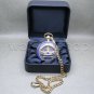 GOLD Antique US Police Badge Mens Quartz Pocket Watch Fob Chain Gift Box C45A