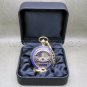 GOLD Antique US Police Badge Mens Quartz Pocket Watch Fob Chain Gift Box C45A