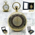 Christian Religious CROSS Gold Antique Quartz Pocket Watch on chain Gift Box C34 Christian Religious CROSS Gold Antique Quartz Pocket Watch on chain Gift Box C34