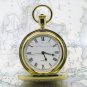 Christian Religious CROSS Gold Antique Quartz Pocket Watch on chain Gift Box C34