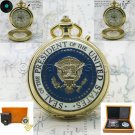 24K GOLD US Presidency Quartz Pocket Watch with Melody Leather Pouch Chain NIB 24K GOLD US Presidency Quartz Pocket Watch with Melody Leather Pouch Chain NIB