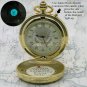 24K GOLD US Presidency Quartz Pocket Watch with Melody Leather Pouch Chain NIB