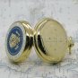 24K GOLD US Presidency Quartz Pocket Watch with Melody Leather Pouch Chain NIB