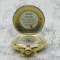 24K GOLD US Presidency Quartz Pocket Watch with Melody Leather Pouch Chain NIB