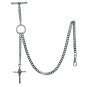 Albert Chain Pocket Watch Chain Silver Color 2 Ways Vest & Jean Fob T Bar ACT76